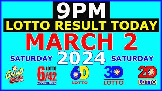 9pm Lotto Result Today March 2 2024 Saturday [upl. by Alaecim]