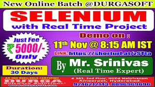 SELENIUM Online Training  DURGASOFT [upl. by Seitz]