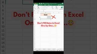 AutoWrite Dates in Excel With THIS simple Trick in Seconds📅 excel excelshorts [upl. by Hellene812]