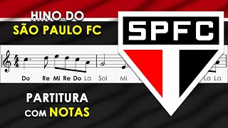 Hino do São Paulo FC  Partitura com Notas para Flauta Doce Violino [upl. by Derfiniw]