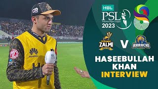 Haseebullah Khan Interview  Peshawar Zalmi vs Karachi Kings  Match 17  HBL PSL 8  MI2T [upl. by Hadlee777]