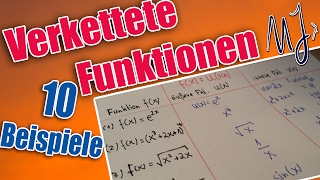 Verkettung  Innere und äußere Funktionen  10 Beispiele Sin Cos Wurzel ln eFkt usw [upl. by Anhaj]