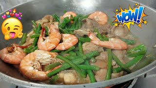 string beans recipe with livergizardandshrimpate Neng vlog [upl. by Veal]