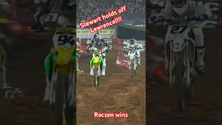 2024 supercross Glendale 450 heat 1 Ken Roczen wins MALCOLM STEWART holds off Jett Lawrence [upl. by Novihs]