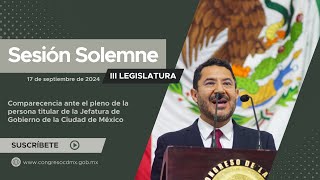 EnVivo  Sesión Solemne y de comparecencia ante el pleno de la persona titular de la Jefatura d… [upl. by Mccutcheon841]