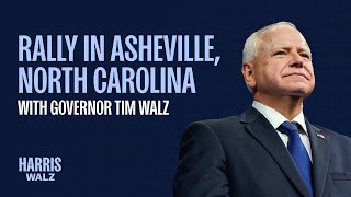 Rally in Asheville NC with Governor Tim Walz  HarrisWalz 2024 [upl. by Akilaz252]