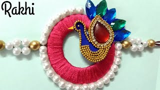 DIY Peacock Rakhi making at homeHow to make rakhi at home Rakhi tutorial rakshabandhan [upl. by Stevena]