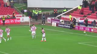 Stoke City  Ben Gibson Goal Celebrations vs Millwall [upl. by Aiekat601]