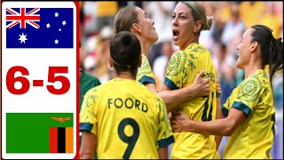 Australia vs Zambia Womens 65 All Goals Results And Extended Highlights2024 Steph Catley Goals [upl. by Arabrab147]