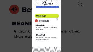 Meaning of Word BEVERAGE shortvideo english learning [upl. by Alf]