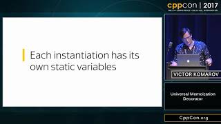 CppCon 2017 Victor Komarov “Universal Memoization Decorator” [upl. by Adnyc]
