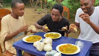 Village Eating  Plenty Fufu Eating Challenge [upl. by Burchett]