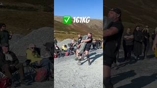 161kg Buttermere Stone front carry tuck hips duck walk around stone flip reverse to finish [upl. by Norreg]