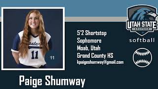 Paige Shumway  52 SS  Sophomore Utah State Eastern Softball [upl. by Eisus]