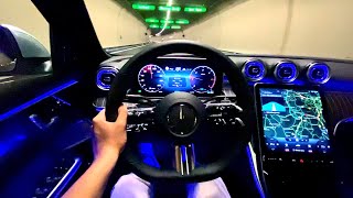 2022 Mercedes C Class AMG  NIGHT Drive C220d FULL Review Interior Exterior [upl. by Woermer402]