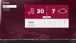 CFB25 Bama Vs Arkansas [upl. by Yarvis274]