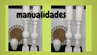 COMO HACER CANDELABROS RUSTICOS CANDELABROS DE MADERACANDELABROS ELEGANTES [upl. by Bokaj211]