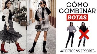 Cómo combinar BOTAS  Errores y aciertos con LOOKS DE EJEMPLO  Guía de estilo [upl. by Ahsoj]