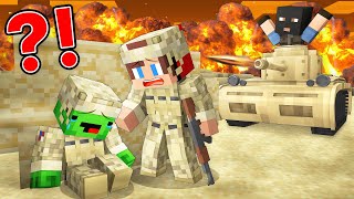 JJ Saved Mikey in the WAR in Minecraft Maizen [upl. by Seilenna]