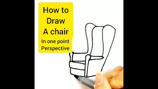 How to draw a chair in one point perspective [upl. by Sherard]