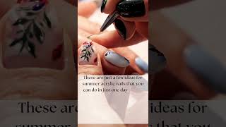 Easy Summer Acrylic Nails Using AtHome Tools  DIY Summer Manicure Tutorial [upl. by Blinnie]