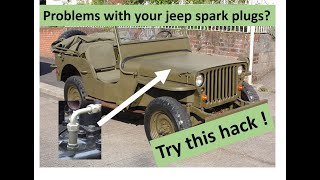 Hotchkiss m201 Willys jeep supressed spark plug exchange Workshop blog fixing poor sparking plugs [upl. by Mckay]