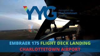 Embraer 175 Flight Deck Landing  Charlottetown Airport [upl. by Aiyram]