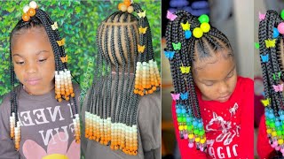 kids Braids With Beads  2022 Back To School Braids Hairstyles For Kids [upl. by Yatnoed514]