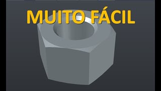 INCRÍVEL FORMA DE DESENHAR UMA PORCA SEXTAVADA 3D NO AUTOCAD [upl. by Aicnerolf]