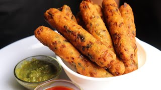 Crispy Poha Fingers Snack Recipe  Quick and easy Snack [upl. by Olinde]