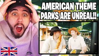 Brit Reacts to Brits visit an American Amusement Park [upl. by Haissi]