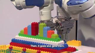 Robot using 3D vision system to assemble Lego  DigInfo [upl. by Kusin436]