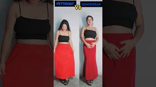 petticoat VS shapewear shorts youtubeshorts ytshorts trending reels saree [upl. by Noak739]