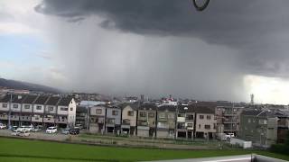 大阪府枚方市を襲ったゲリラ豪雨（downpour in Osaka） [upl. by Aneerb]