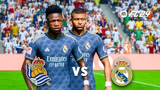 Real Sociedad vs Real Madrid  FC 24 4K PC Gameplay  La Liga 2526  ft Mbappe Vinicius jr [upl. by Nylhsa]