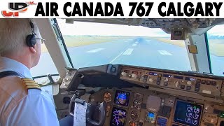 Piloting AIR CANADA Boeing 767300ER from Calgary  Cockpit Views [upl. by Asilat449]