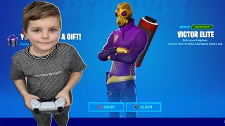 TRUMAnn Gifting My 8 Year Old Kid NEW Fortnite EXCLUSIVE Skin FNCS VICTOR ELITE Limited Time Skin [upl. by Zeret]