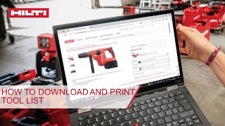 How to Download and Print tool list on Hilti Online [upl. by Ynavoj]