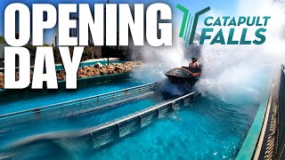 Catapult Falls OPENING Day  SeaWorld San Antonio [upl. by Hyozo]