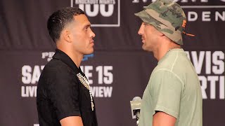 David Benavidez and Oleksandr Gvozdyk have FIRST FACE OFF in Las Vegas [upl. by Aneetsirhc]