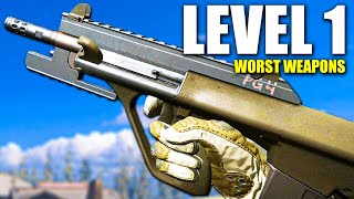 Top 10 Worst LEVEL 1 GUNS in COD HISTORY [upl. by Acinet]