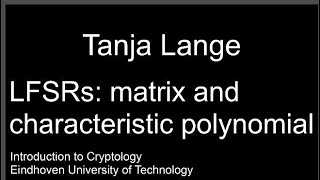 LFSRs matrix and characteristic polynomial [upl. by Sateia]