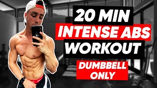 20 MIN DUMBBELL ABS WORKOUT AT HOME FOLLOW ALONG [upl. by Lertnahs669]