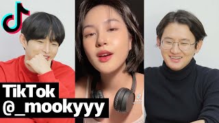 😎ปฏิกิริยาของชาวเกาหลีต่อ ติ๊กต๊อกเกอร์ mookyyyy  korean reaction to tiktoker mokyyy [upl. by Odlanor]