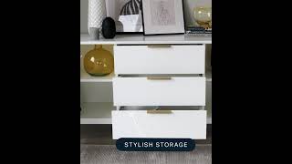 Danetti Geo Large White Textured Sideboard Features [upl. by Ayinat692]