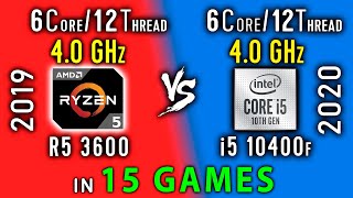 Ryzen 5 3600 vs i5 10400f Test in 15 Games or i5 10400 vs R5 3600 [upl. by Kirbee]