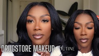 EVERYDAY DRUGSTORE MAKEUP ROUTINE  AFFORDABLE MAKEUP FOR DARK SKIN WOC  TRINDINGTOPIC [upl. by Leynwad735]