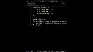 PYTHON PROJECT IDEAS FOR BEGINNERS  CHOCOLATES CALCULATOR🍫 python programming coding shorts [upl. by Trish]