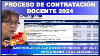 🔴LO ULTIMO👉 PROCESO DE CONTRATACIÓN DOCENTE 2024 [upl. by Templer]