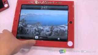 Etch A Sketch iPad case THIS IS AWESOME found at CES 2011 [upl. by Nosned]